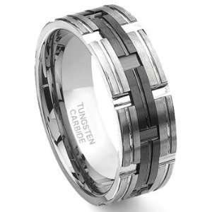    Black Tungsten Carbide Wedding Band Ring Sz 12.5 SN#448: Jewelry