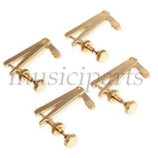 Set of 4 brass Violin String Fine Adjuster Tuners Golden 3/4 4/4 