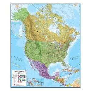   North America Laminated Wall Map   39W x 47H in.