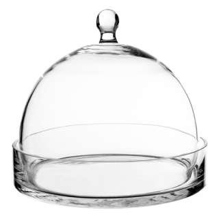 Cloche Bell Jar. Plant Terrarium Glass. H 7, Bottom Opening 7,Tray D 