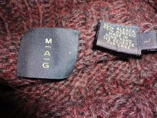 MAG by Magaschoni Brown Alpaca Blend Knit Ribbon Detail Sweater L 