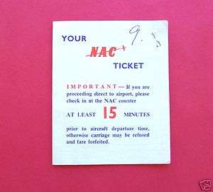 NEW ZEALAND NATIONAL AIRWAYS 1963 TICKET AIRLINES  