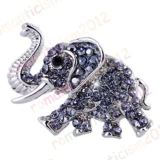 FREE Elephant Brooch Pin W Czech rhinestone crystals  