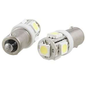  Amico Car BA9S White 5050 SMD 5 LEDs Turn Light Bulbs 