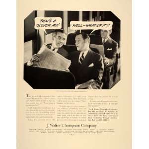   Ad J. Walter Thompson Advertising Agency Commuters   Original Print Ad