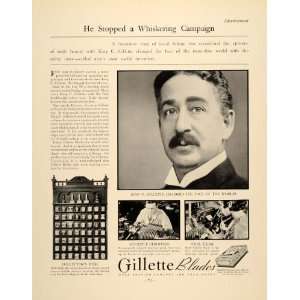  1937 Ad Mustache Wiskers Gillette Razor Blades Shaving 