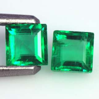   cts Natural Top Emerald Square Cut Pair Zambia $ loose gemstone  