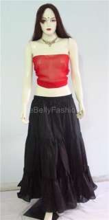 Black Cotton Tribal 10yd 3 Tier Skirt Gypsy Belly Dance  