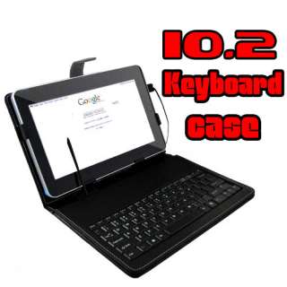 Leather Case & USB 2.0 Keyboard & Stylus for 10.2 inch Tablet PC super 