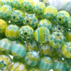 Milli Flori Glass Green : Ball Plain   9mm Diameter, Sold by: 16 Inch 