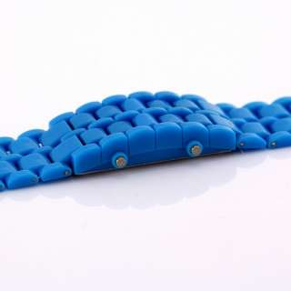 Fashionable Lava Style Unisex Mens Sport Wrist Watch LED Bangle Blue 