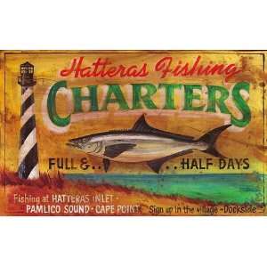    Vintage Beach Signs   Hatteras Charters   Large: Everything Else