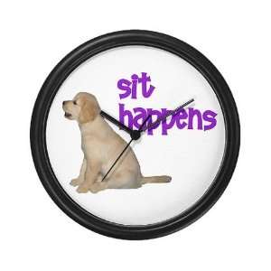  Sit Happens Funny Wall Clock by  