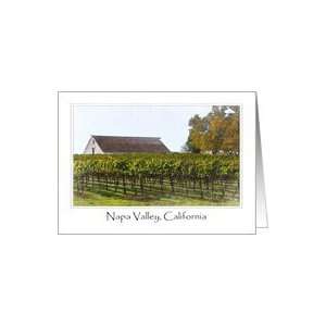 Napa Valley California Wine Country Vineyard and Barn Blank Note Card
