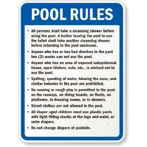   Pool Rules Sign High Intensity Grade, 24 x 18 Office Products
