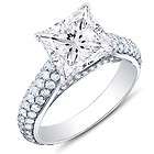 45CT PRINCESS CUT DIAMOND ENGAGEMENT RING W GALLERY  