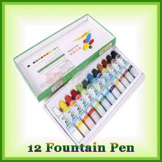 DIY 12 Color Fountain Pen Painting Pigment Nail Art 12ml Each  
