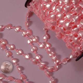 Pearl Heart Bead String Pick from 3 Colors 2 Yrds  