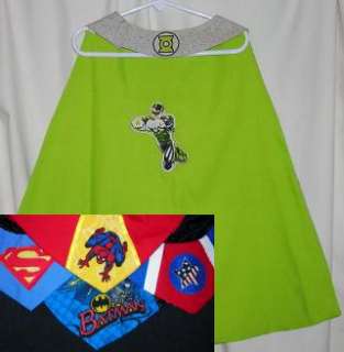   CAPE Size Med YOU PICK Superman Green Lantern sewn/lic fab #133  