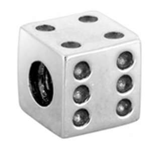 Avedon Polished Sterling Silver Dice Slide Charm: Jewelry