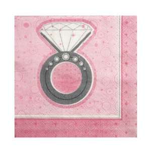 With This Ring   Beverage Napkins   16 Qty/Pack   Bridal Shower Party 