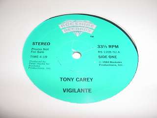 NOTES This single was released to support Tony Careys first solo LP 