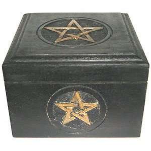 Wood Box: Gold Pentagram, 6x6 inch:  Home & Kitchen