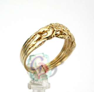 14K SOLID 585 GOLD 4 BAND ROSE PUZZLE RING  