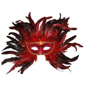   Tanday Red Mardi Gras Harlequin Party Mask #(7008).: Everything Else