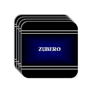 Personal Name Gift   ZUBERO Set of 4 Mini Mousepad Coasters (black 