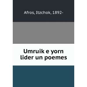   yorn lider un poemes Itzchok, 1892  Afros  Books