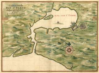 1639 map Santiago de Cuba Bay, Cuba  
