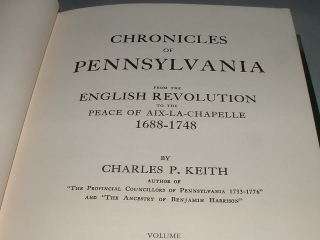 CHRONICLES OF PENNSYLVANIA, History 1688 to 1748  