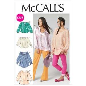  McCalls Patterns M6509 Misses Tops and Tunics, Size Y 