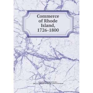  Commerce of Rhode Island, 1726 1800 John Davis Batchelder 