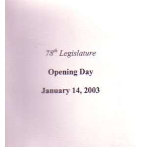  78th Texas Legislature Opening Day January 14, 2003 DVD 