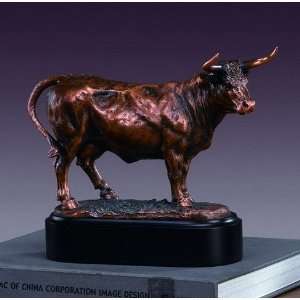  Charolais Cow Figure Bronze Plated Statue Sculpture 7H
