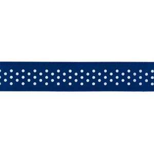   Crafts 7/8 Inch Satin with White Dots Ribbon, 3 Yard Spool, Sapphire
