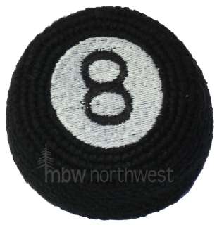 HACKY SACK / GUATE FOOTBAG EMBROIDERED 8 EIGHT BALL NEW  