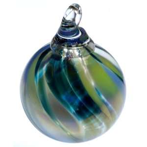  Green/Blue Mini Blown Glass Ornament
