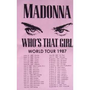  Madonna World Tour 1987 Concert Sheet 11 X 17 