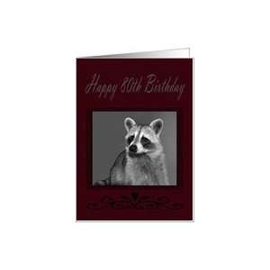  80th Birthday, Raccoon Portrait Card: Toys & Games