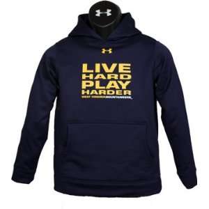 WVU Under Armour Youth Play Harder Navy Fleece Hoodie 