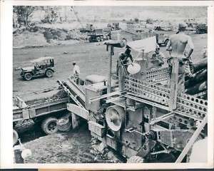 1944 US Troops WWII Rock Crusher New Britain Photo  