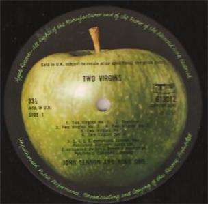 JOHN LENNON & YOKO ONO Two virgins Apple 613012 Rare LP  