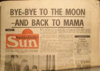   Sun   Historical Madrid Newspaper from Apollo Moon Landing  