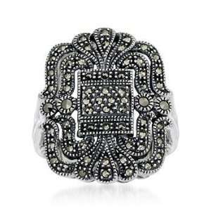  Sterling Silver Marcasite Ring: Jewelry