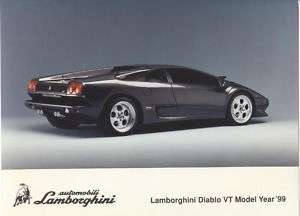 1999 Lamborghini Diablo VT rear3/4 Factory Print Photo  