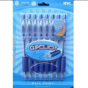  Clip Click Ball Point 0.7 mm Retractable Blue Ink Office 