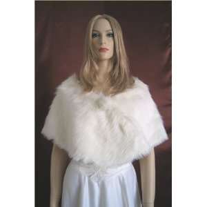   White Faux Fur Bridal Winter Wrap Shrug Stole Shawl: Toys & Games